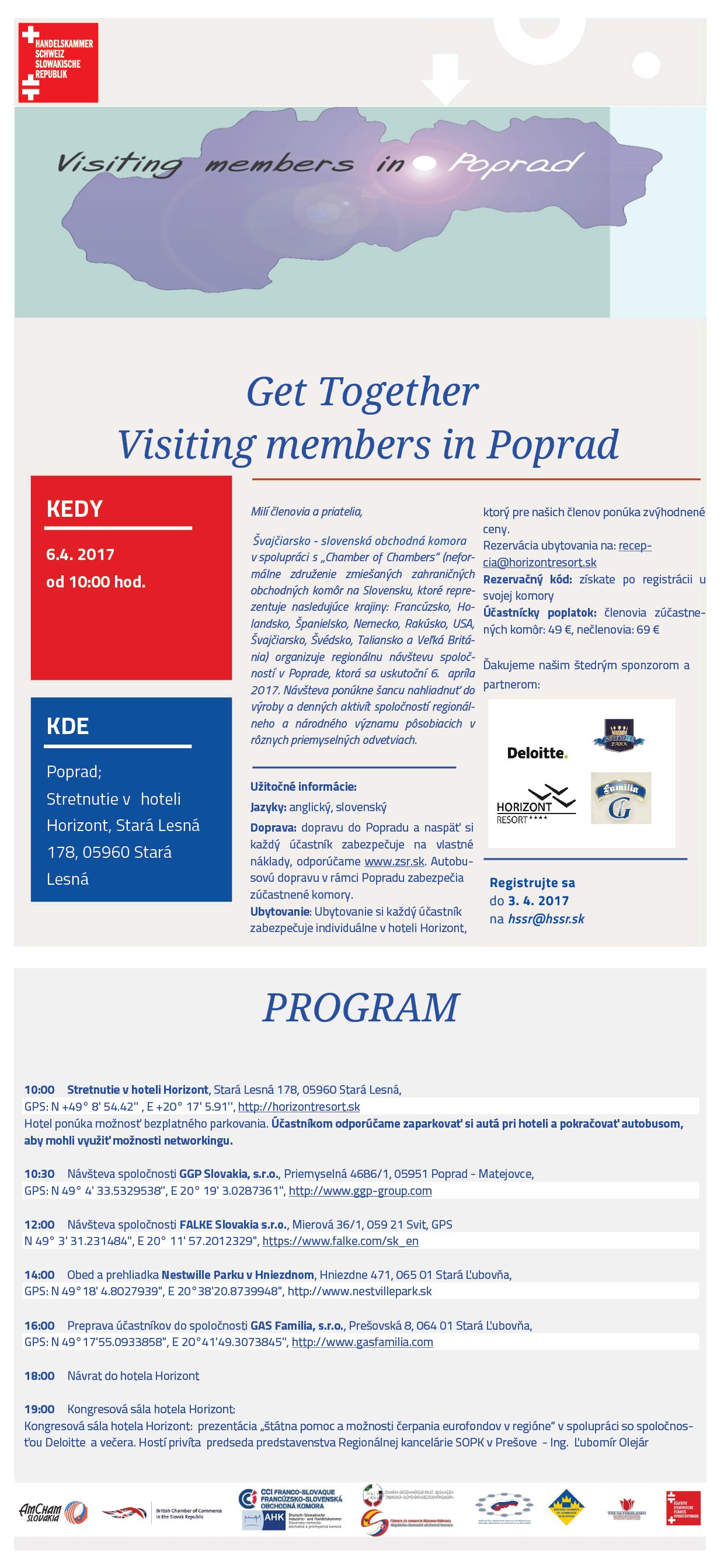 Pozvánka - Visiting Members in Poprad